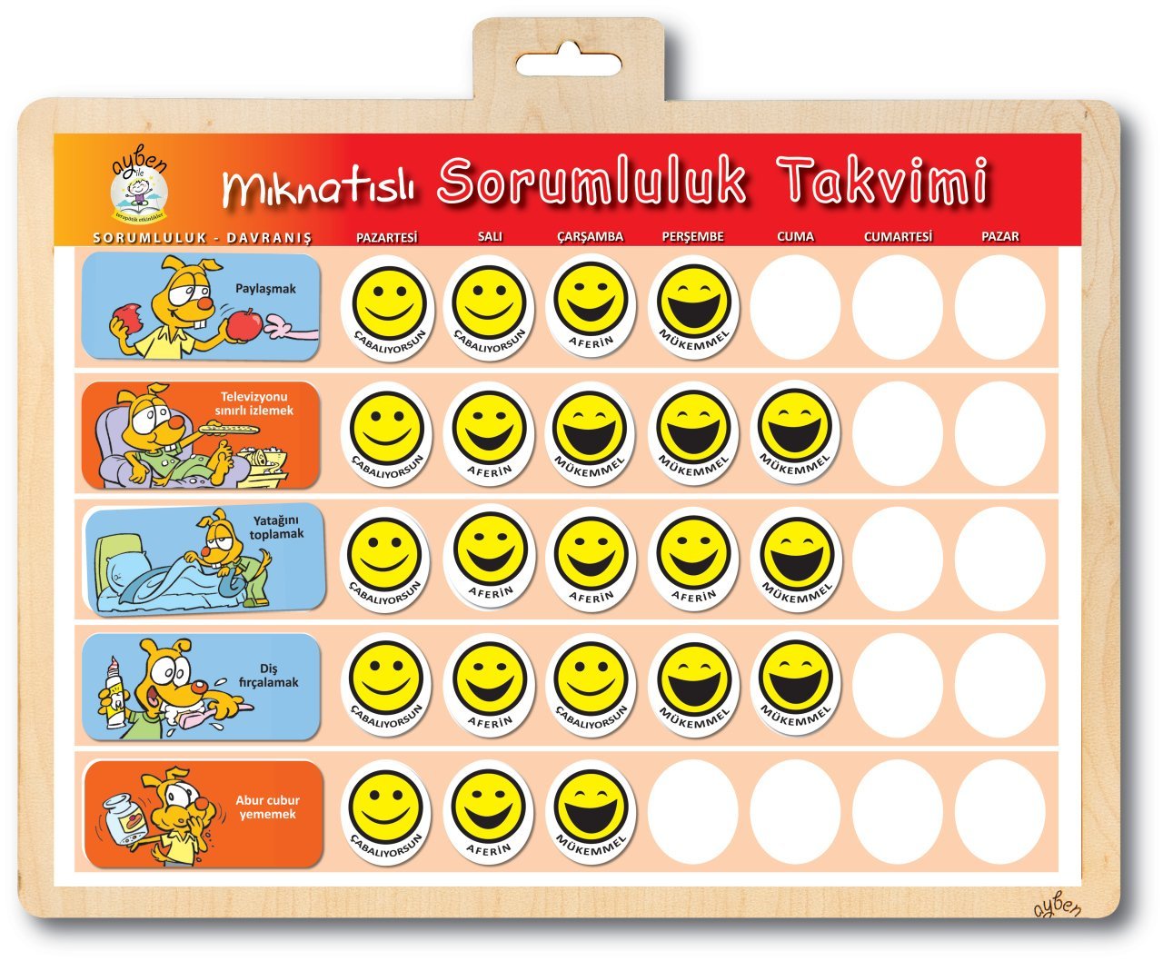 Mıknatıslı Sorumluluk Takvimi
